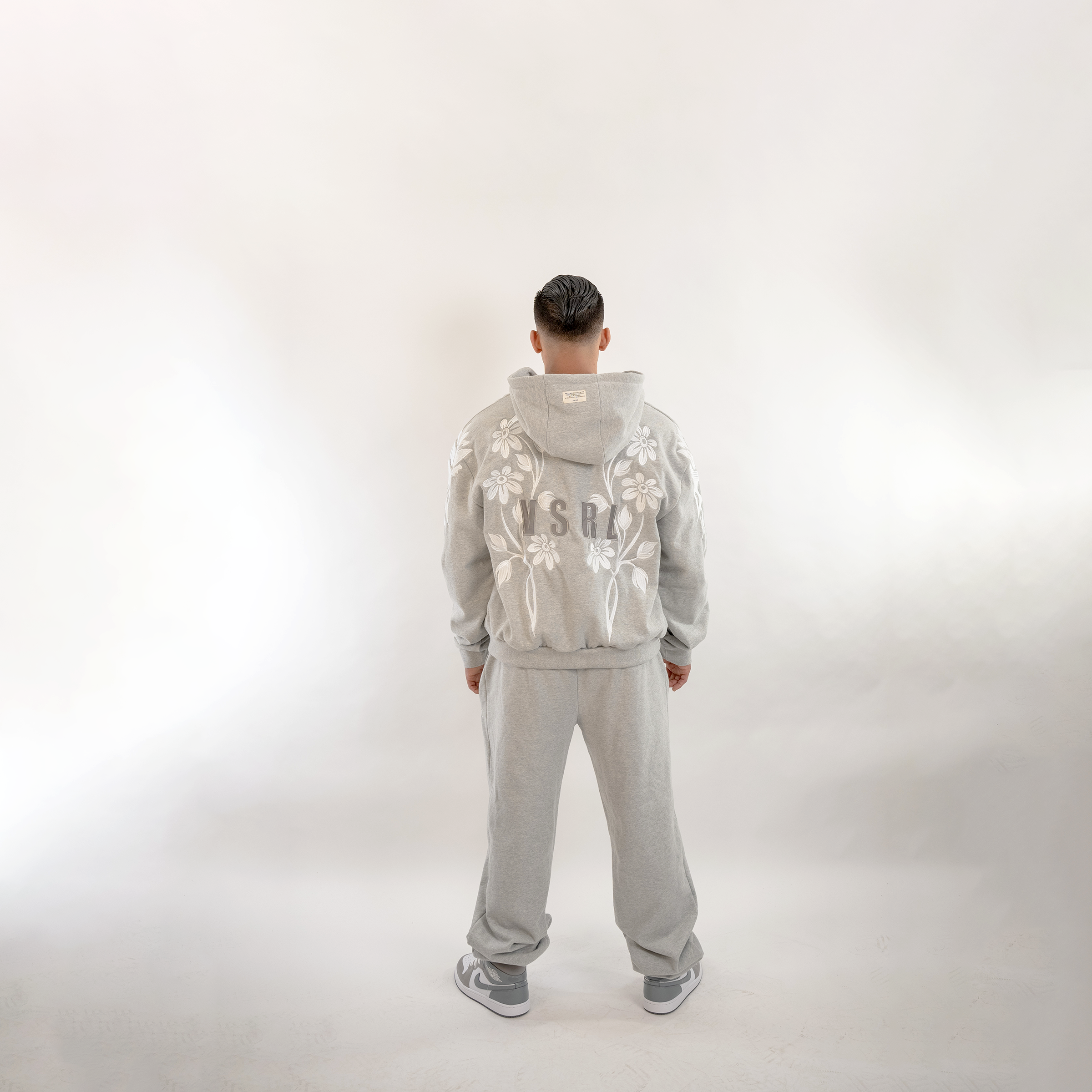 Fire Behind The Flower (Grey) Heavy Oversized Zip Up Hoodie – VSRL