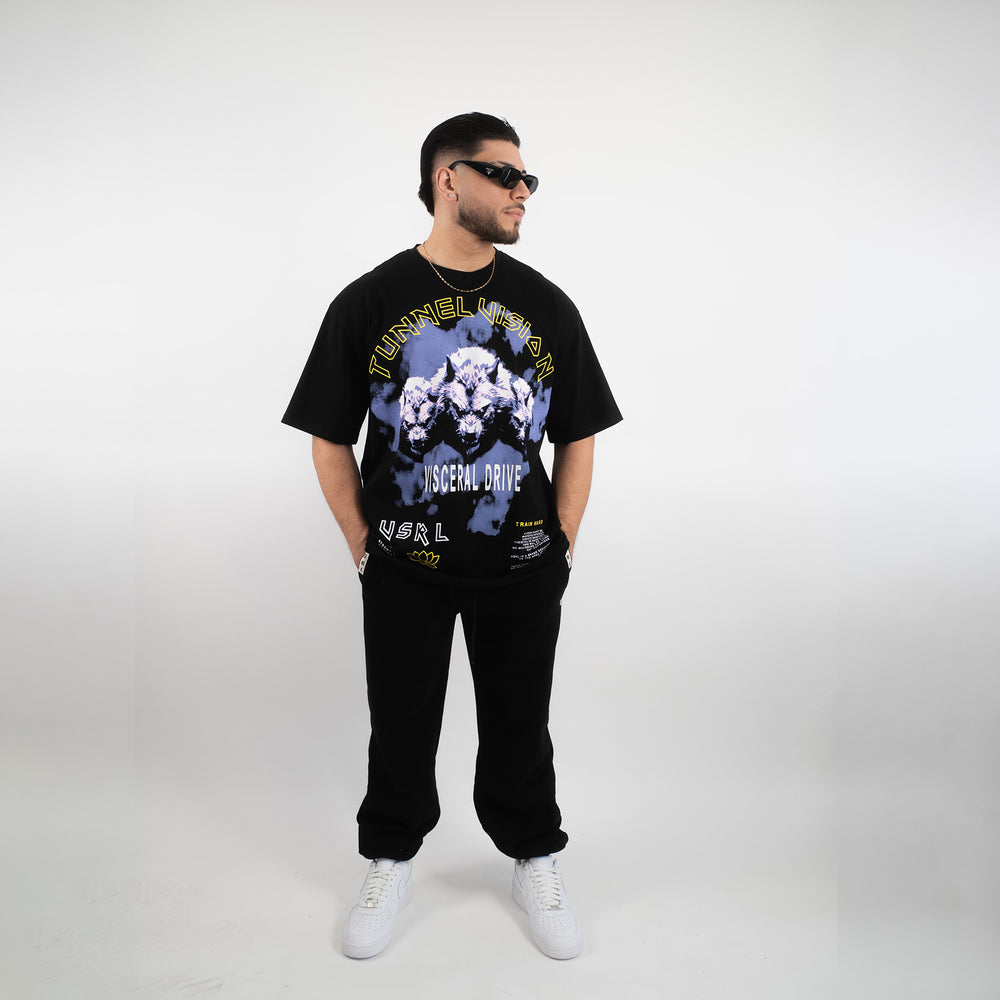 Tunnel Vision (Black) Ultra-Heavy Super Oversized T