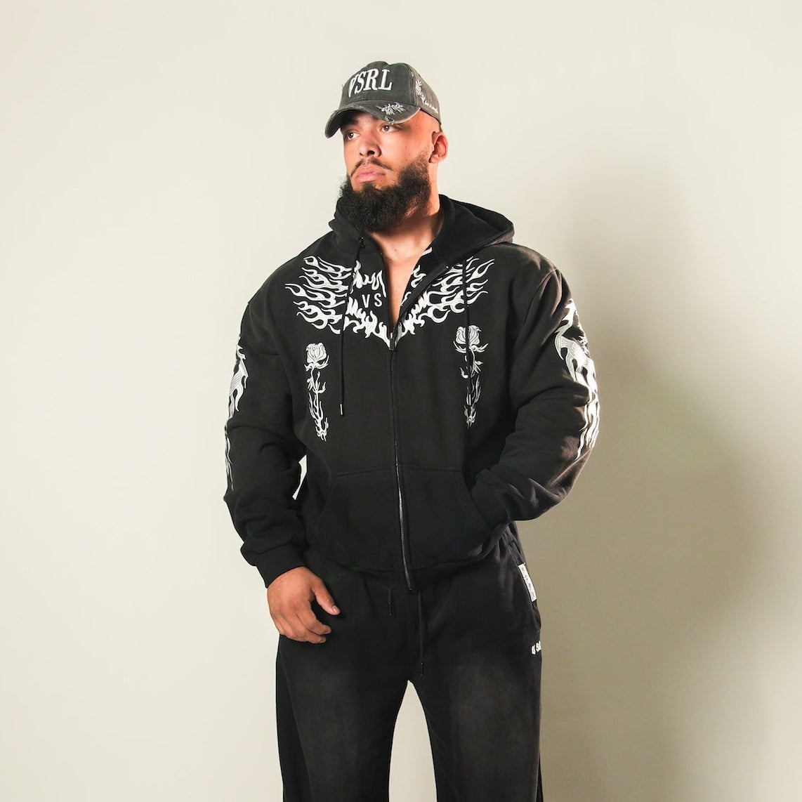 VSRL Love (Black) Heavy Oversized Zip Up Hoodie