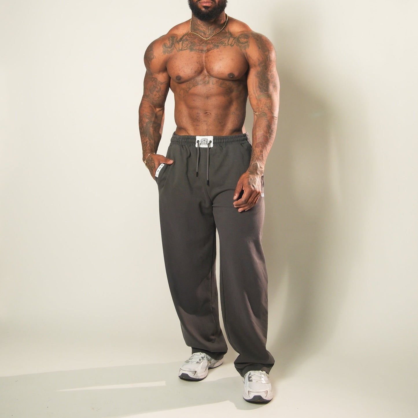 Heavyweight Wide Leg Sweats (Dark Grey)