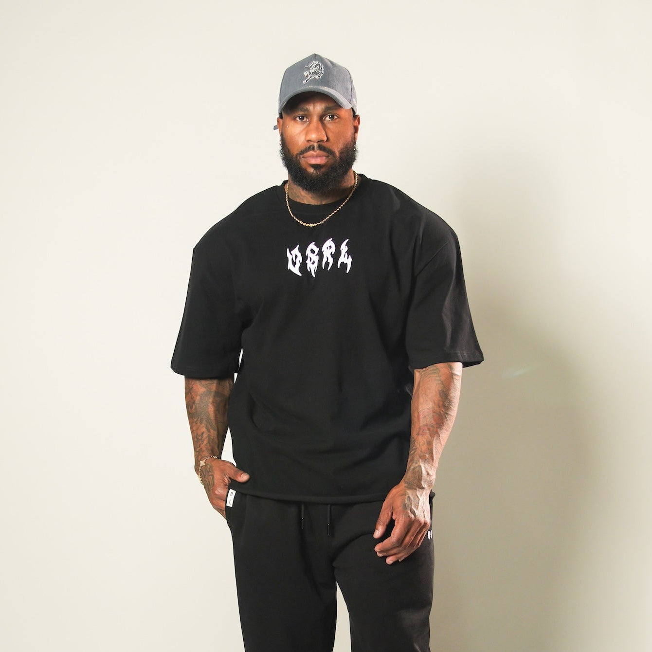 Two Faced (Black) Ultra-Heavy Super Oversized T