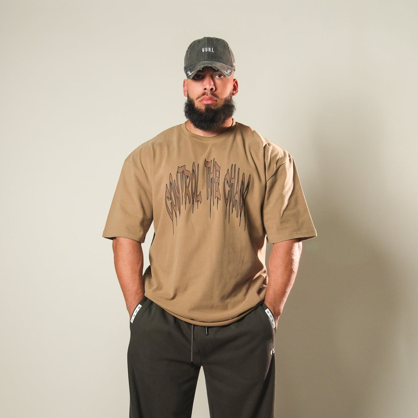 Control the Chaos (Brown) Ultra-Heavy Super Oversized T