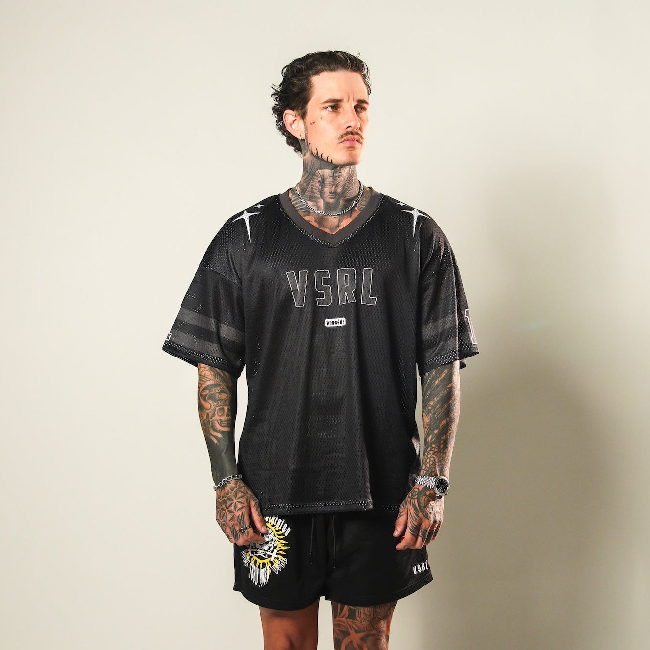 Black Winners V-Neck Jersey
