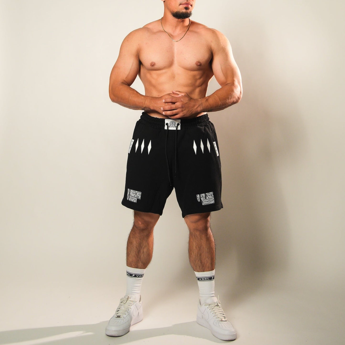 No Surrender (Black) Heavyweight Cotton Shorts
