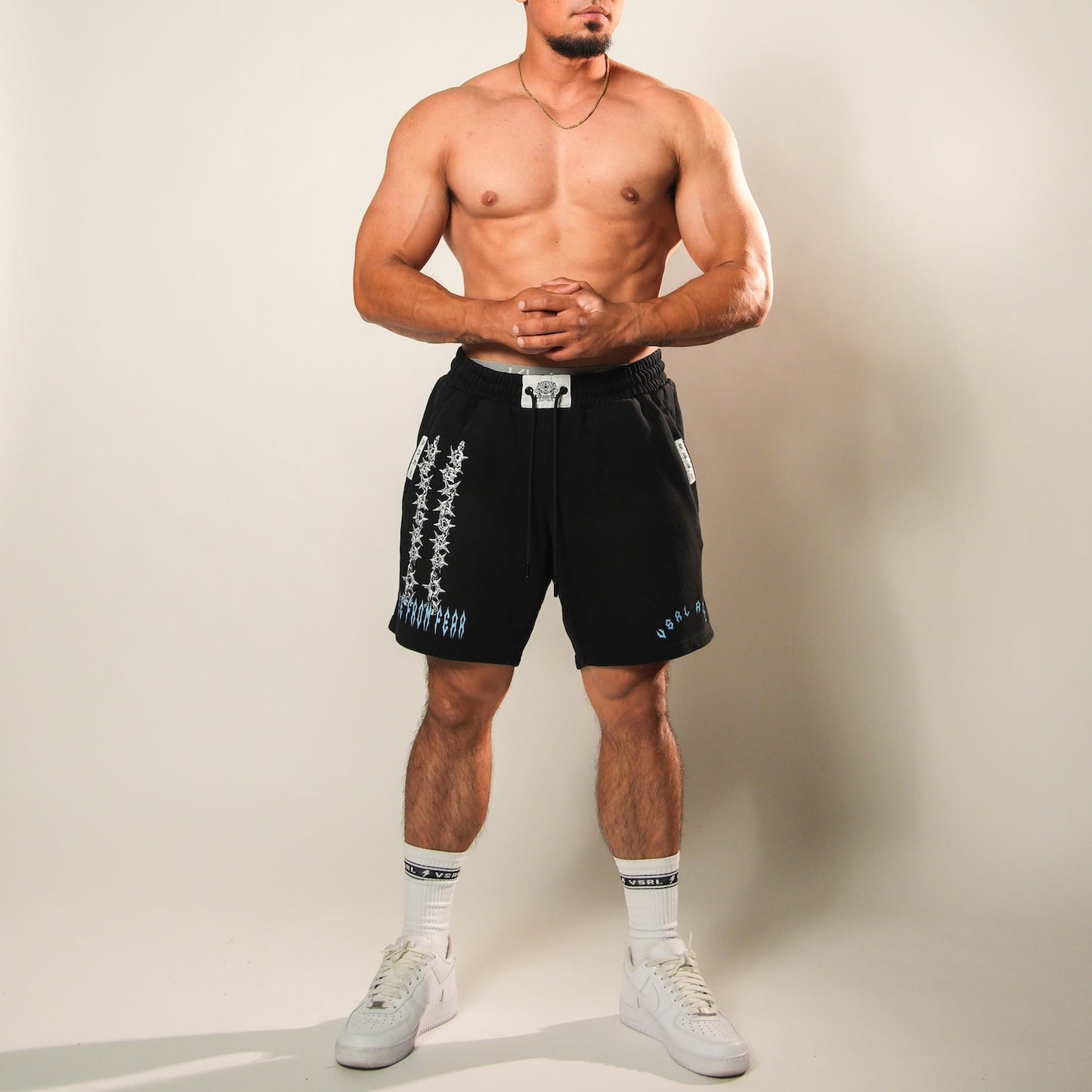 Free From Fear (Sun Faded Black) Heavyweight Cotton Shorts