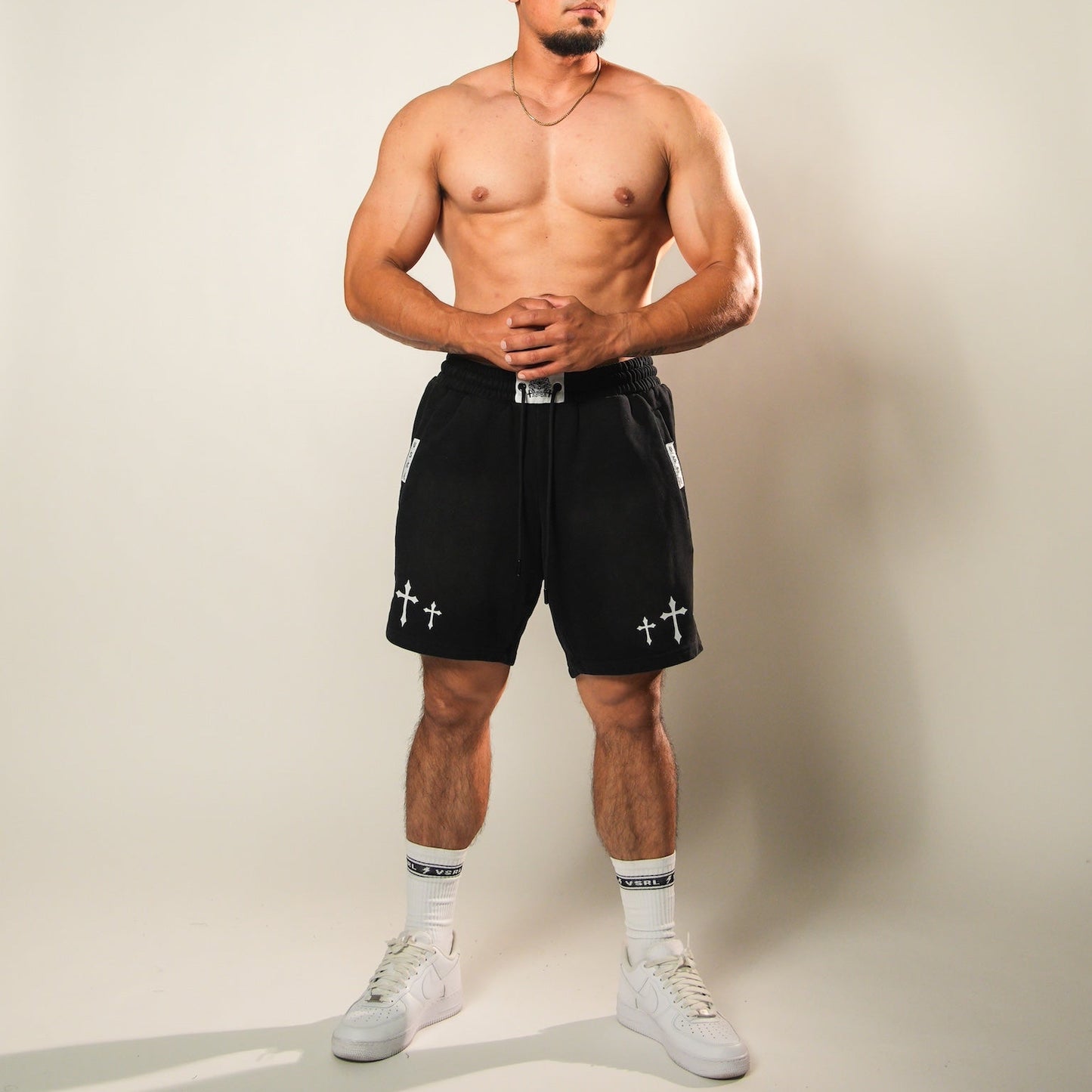 Faith (Sun Faded Black) Heavyweight Cotton Shorts