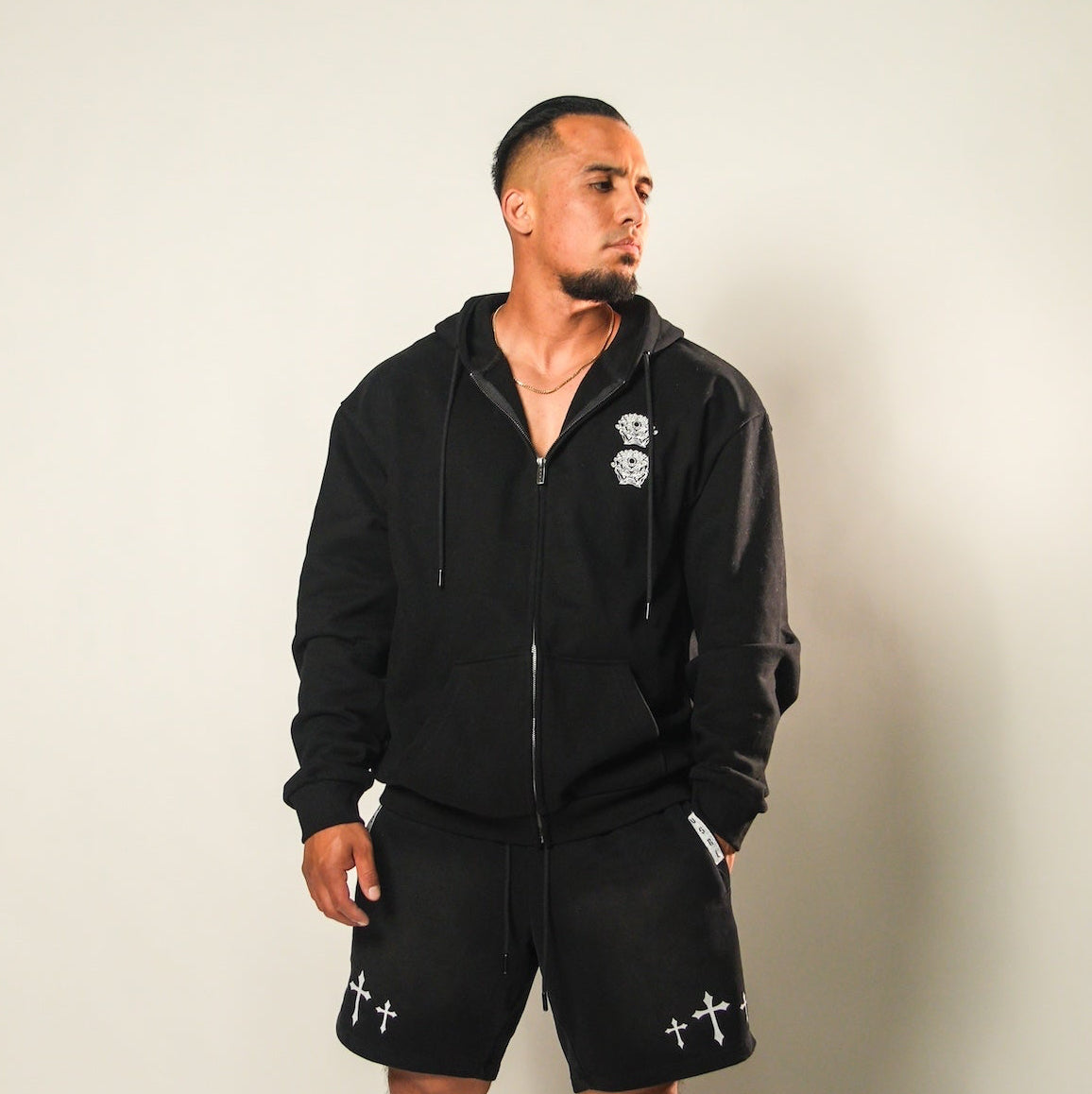 VSRL Foo Dog (Black) Heavy Oversized Zip Up Hoodie