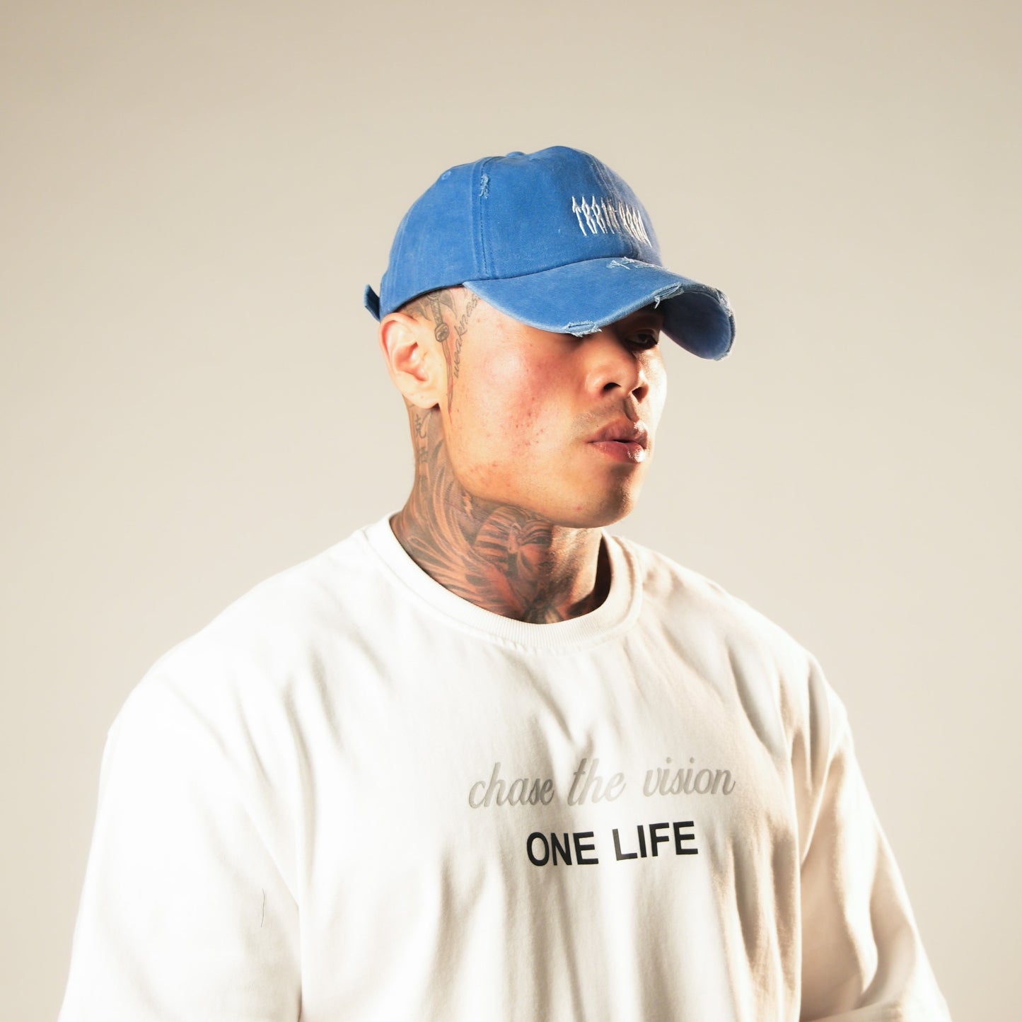 Train Hard Dad Hat (Denim Blue)