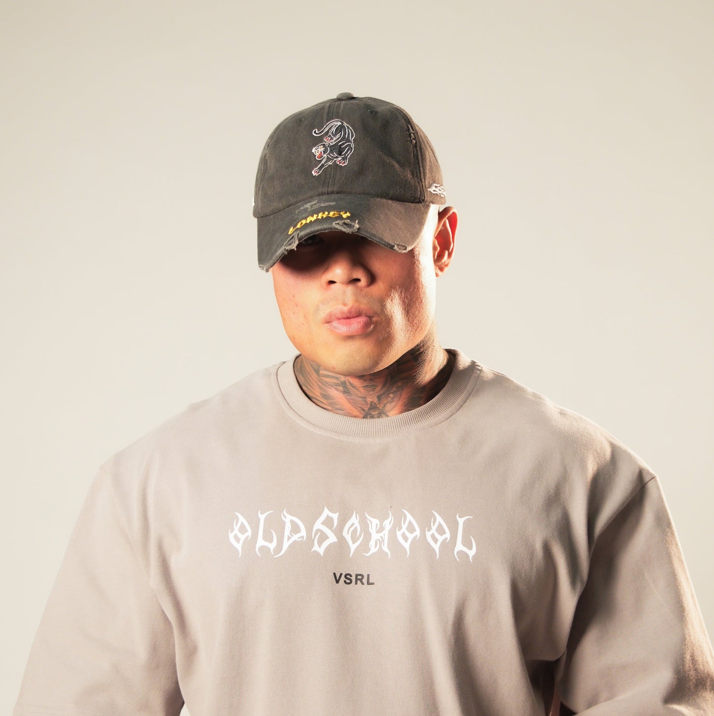 Panther Dad Hat (Acid Washed Black)