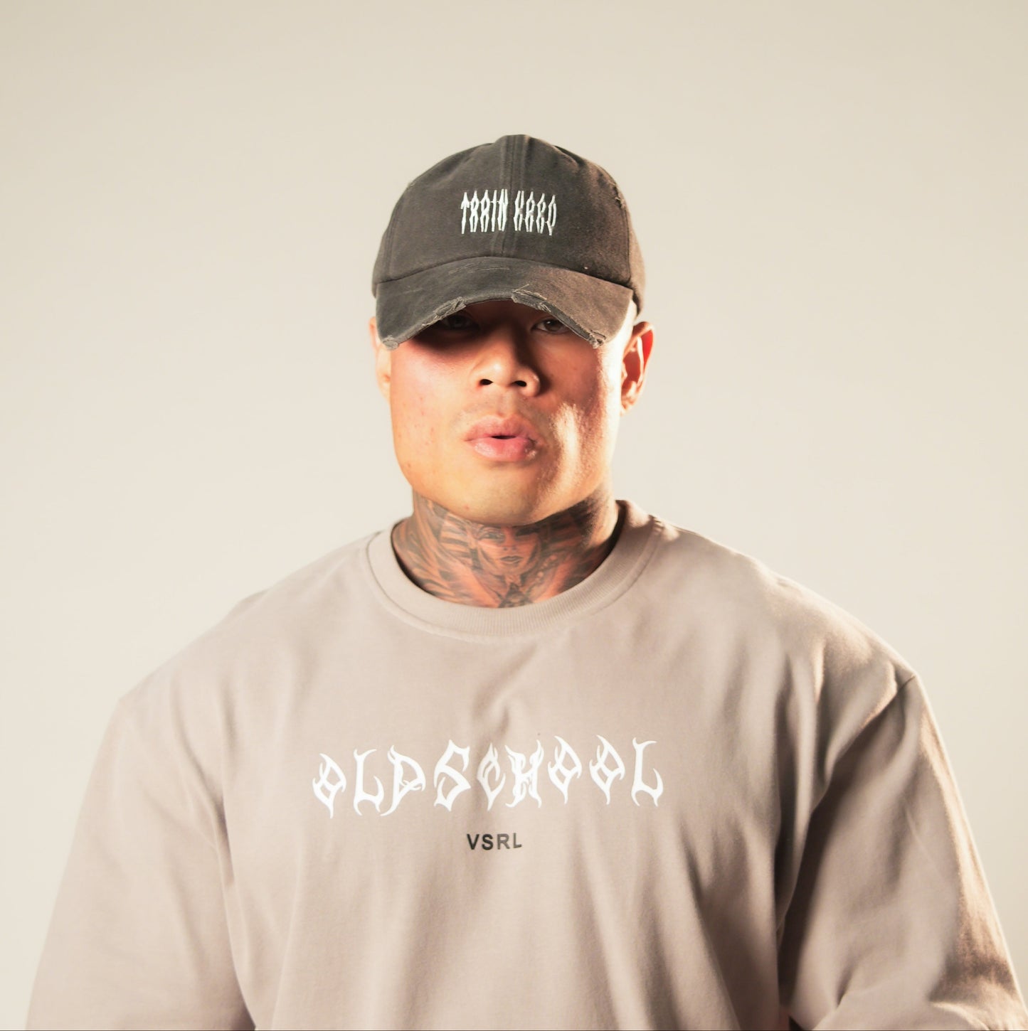 Train Hard Dad Hat (Acid Washed Black)