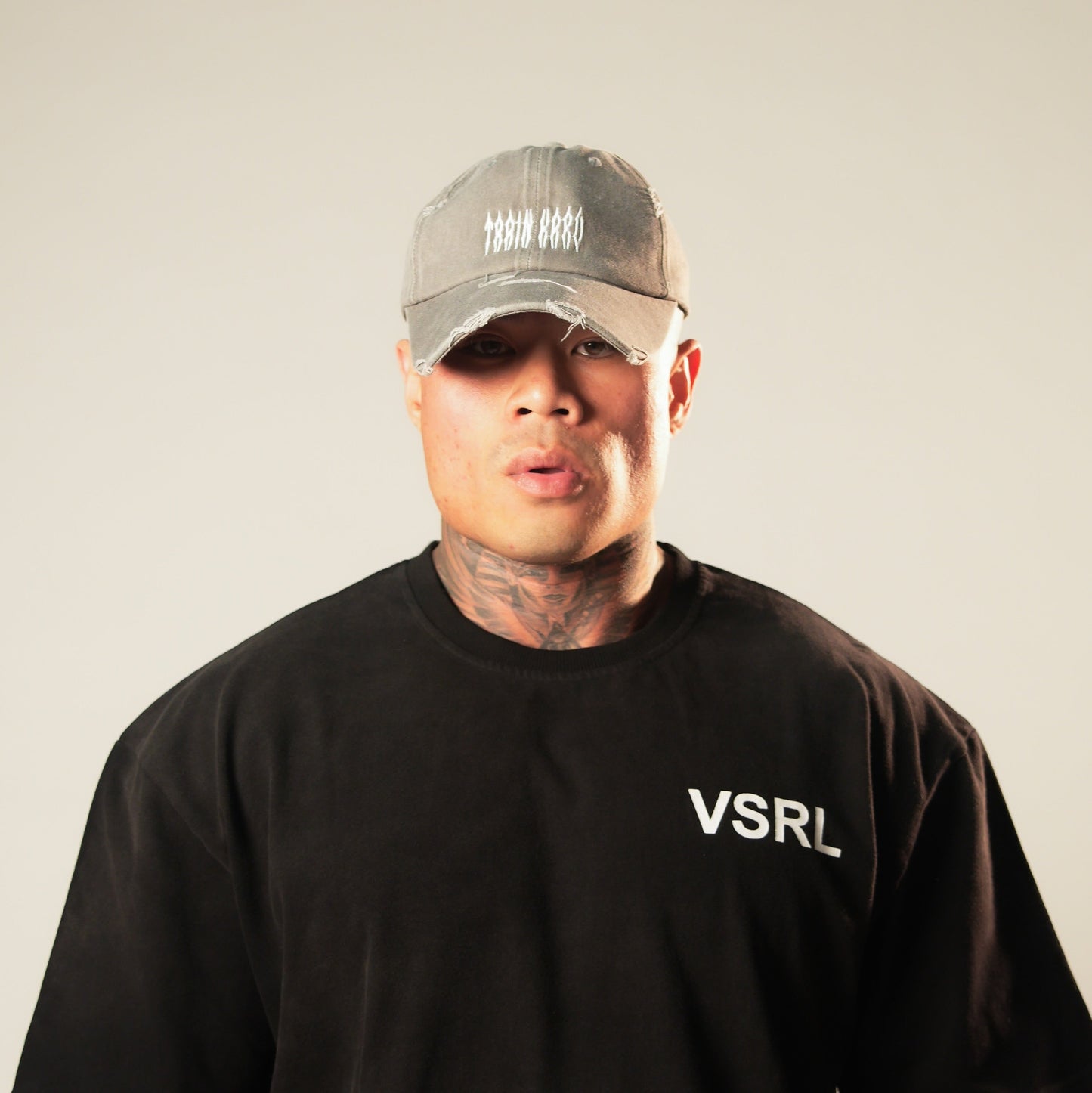 Train Hard Dad Hat (Stone Grey)