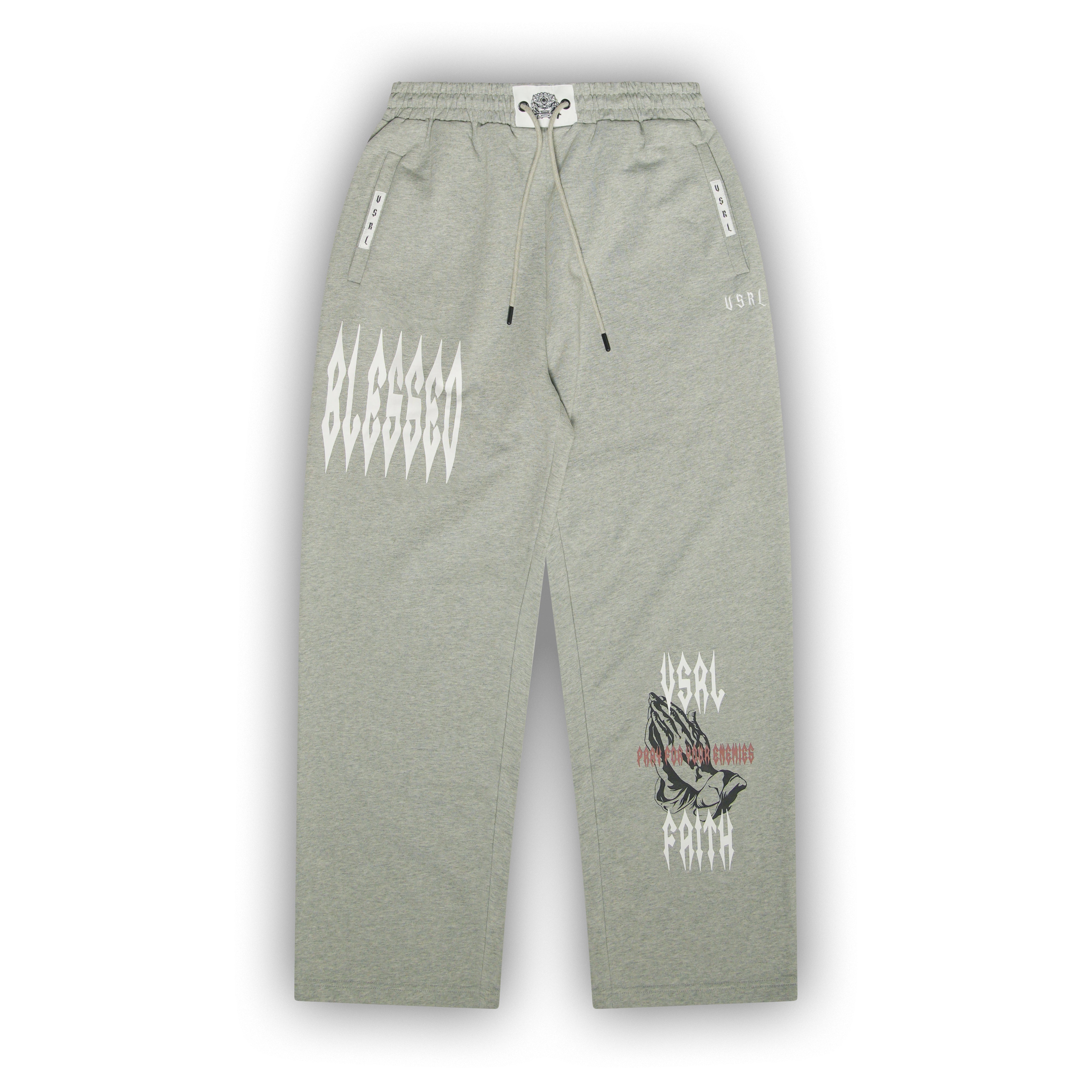 Blessed (Heather Grey) Heavyweight Wide Leg Sweats – VSRL