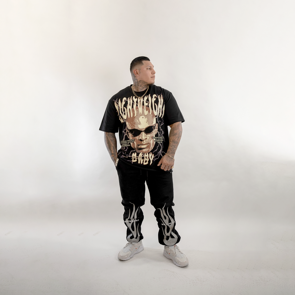 Ronnie (Black) Ultra-Heavy Super Oversized T