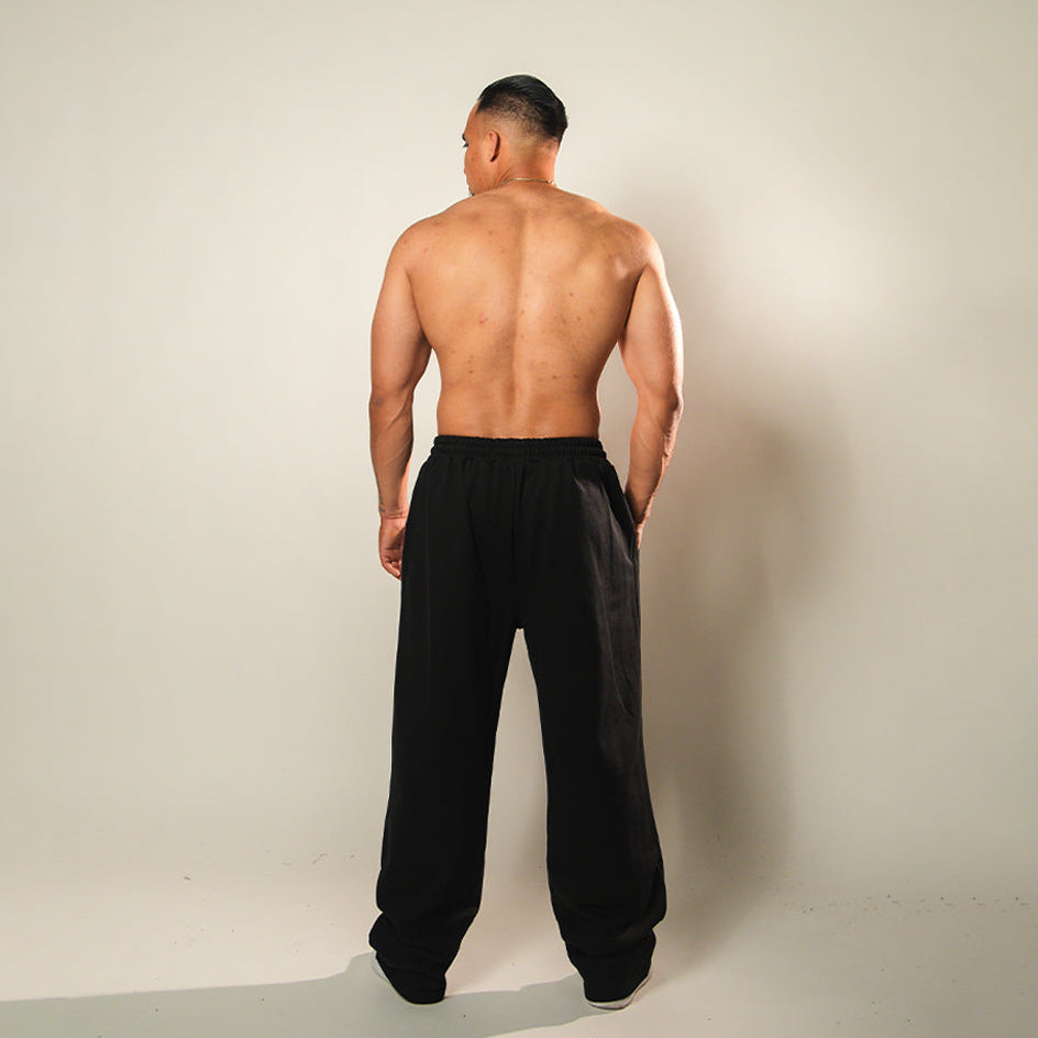 Heavyweight Wide Leg Sweats (Black)