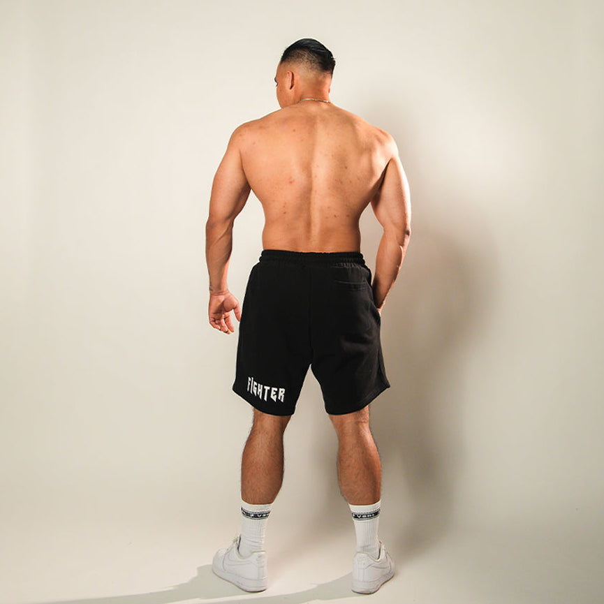 No Surrender (Black) Heavyweight Cotton Shorts