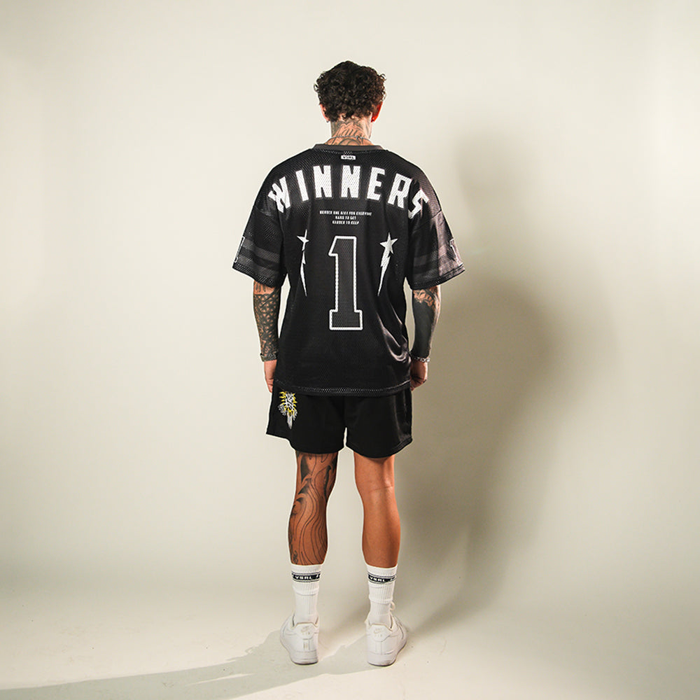 Black Winners V-Neck Jersey