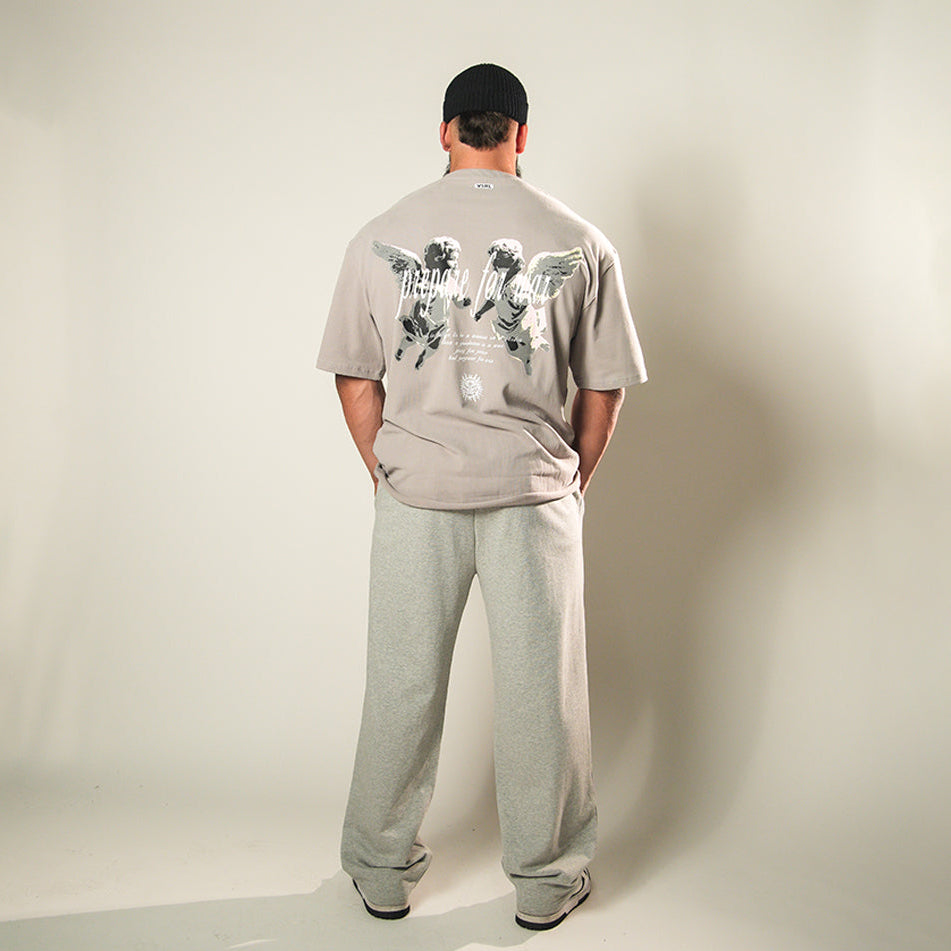 Pray For Peace (Grey) Ultra-Heavy Super Oversized T