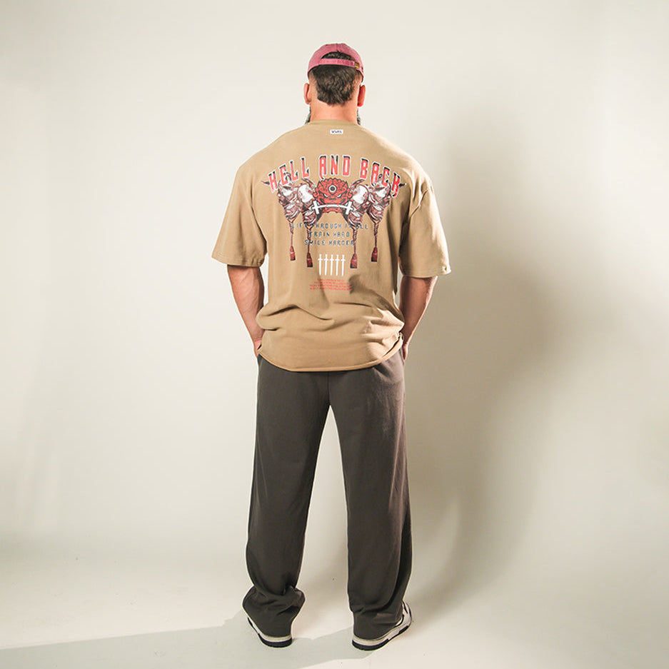 Hell and Back (Brown) Ultra-Heavy Super Oversized T