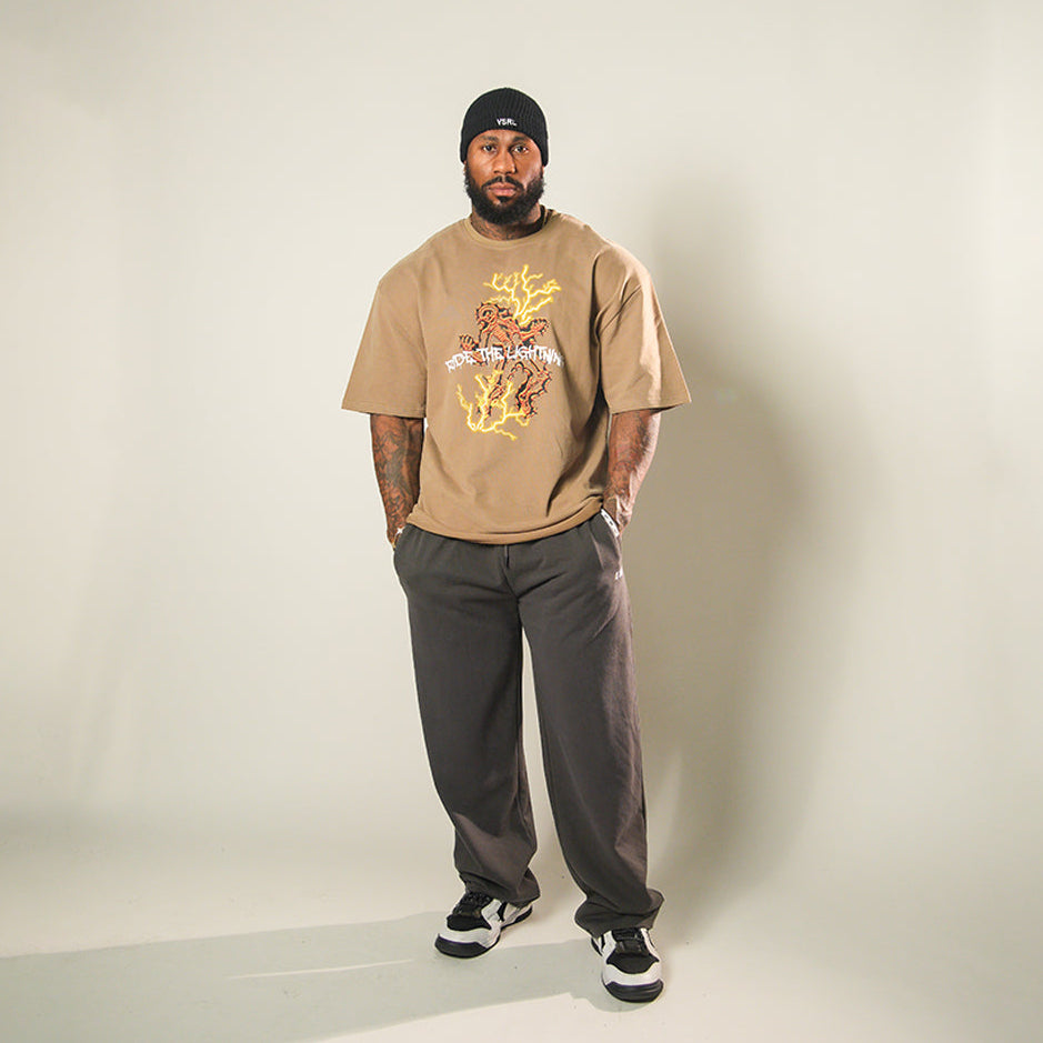 Heavyweight Wide Leg Sweats (Sun Faded Dark Grey)
