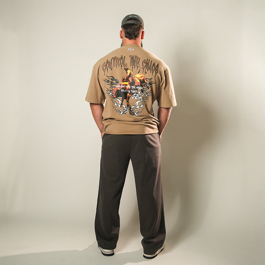 Control the Chaos (Brown) Ultra-Heavy Super Oversized T