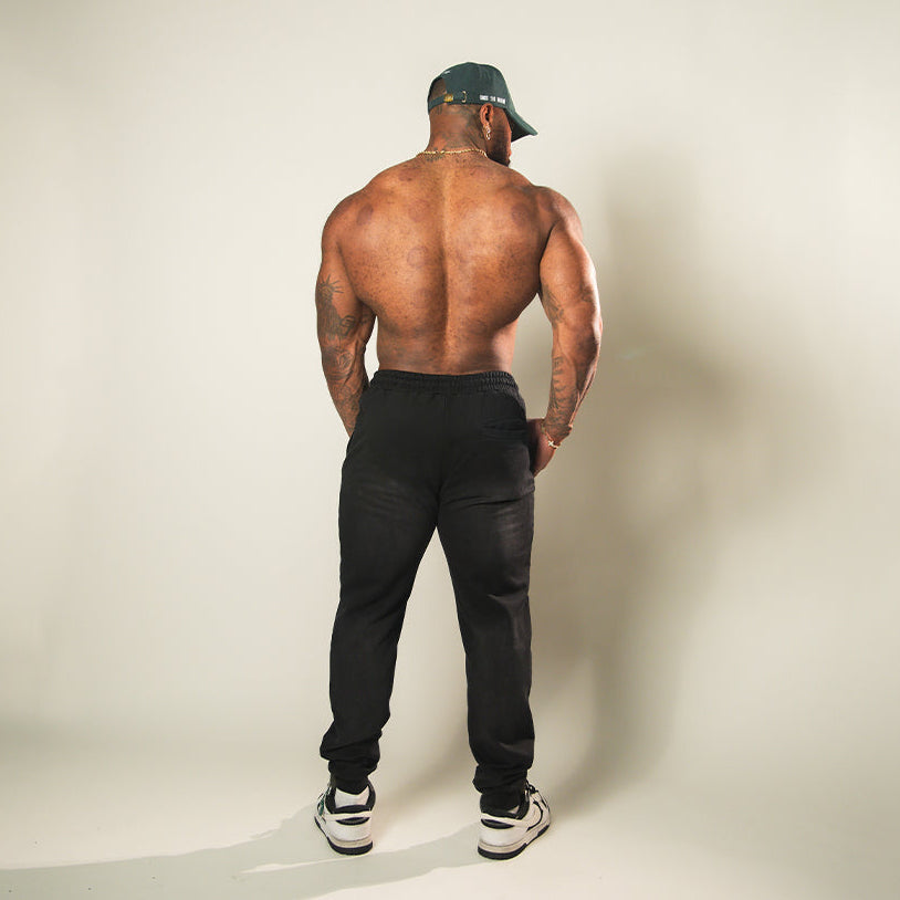 Heavyweight Fitted Stacked Joggers (Sun Faded Black)