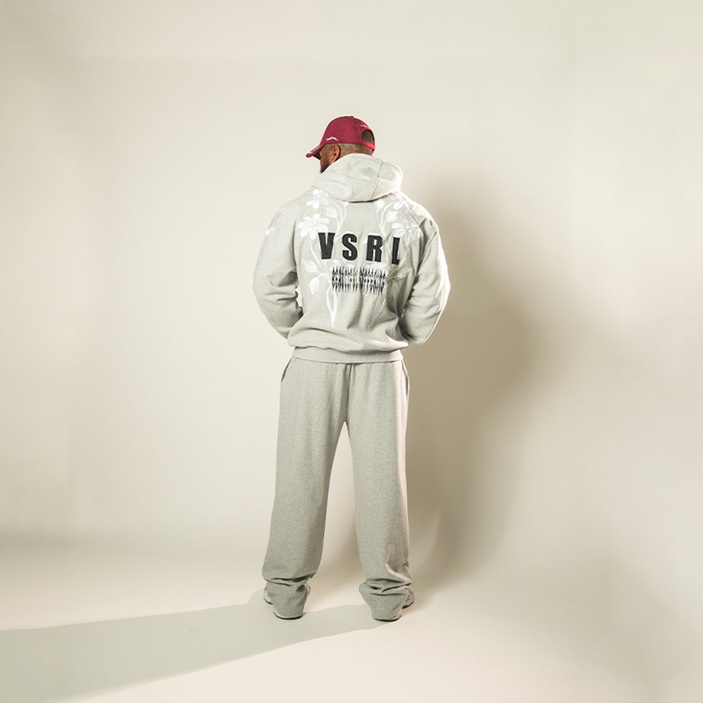 Beautiful Suffering (Grey) Heavy Oversized Zip Up Hoodie
