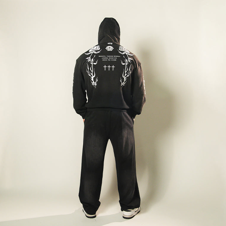 VSRL Love (Black) Heavy Oversized Zip Up Hoodie