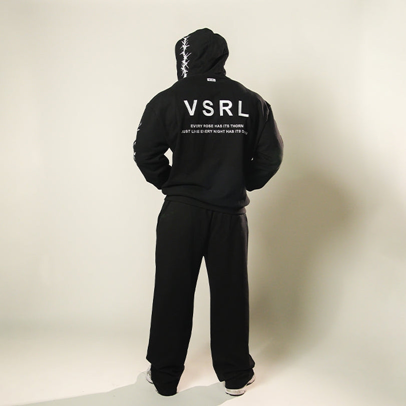 Thorns (Black) Heavy Oversized Zip Up Hoodie
