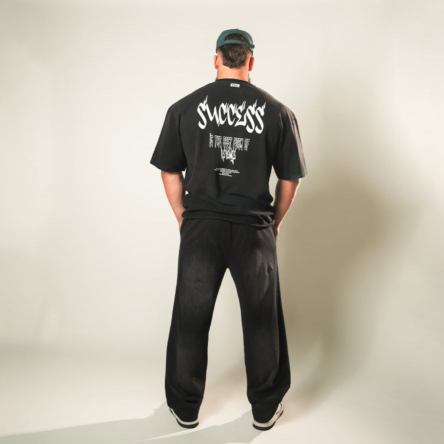 Success is Revenge (Sun Faded Black) Ultra-Heavy Super Oversized T