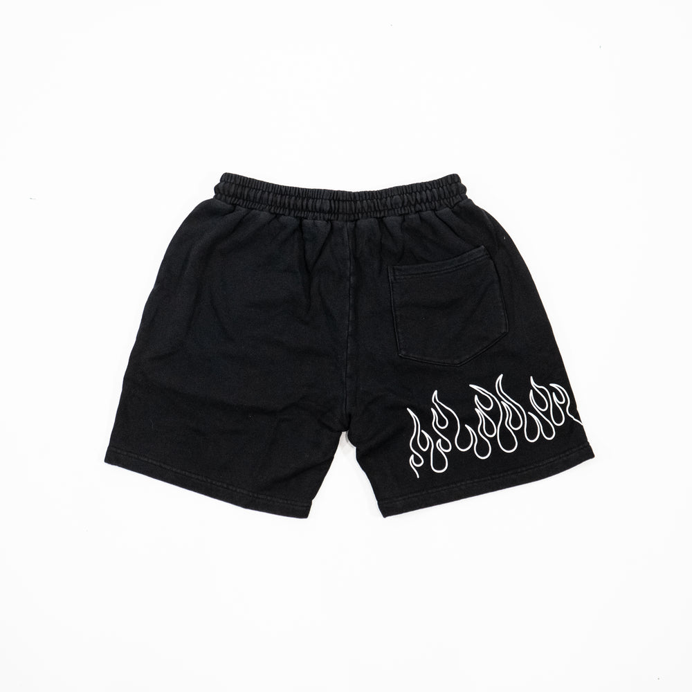 "White Flame" Above-Knee Shorts