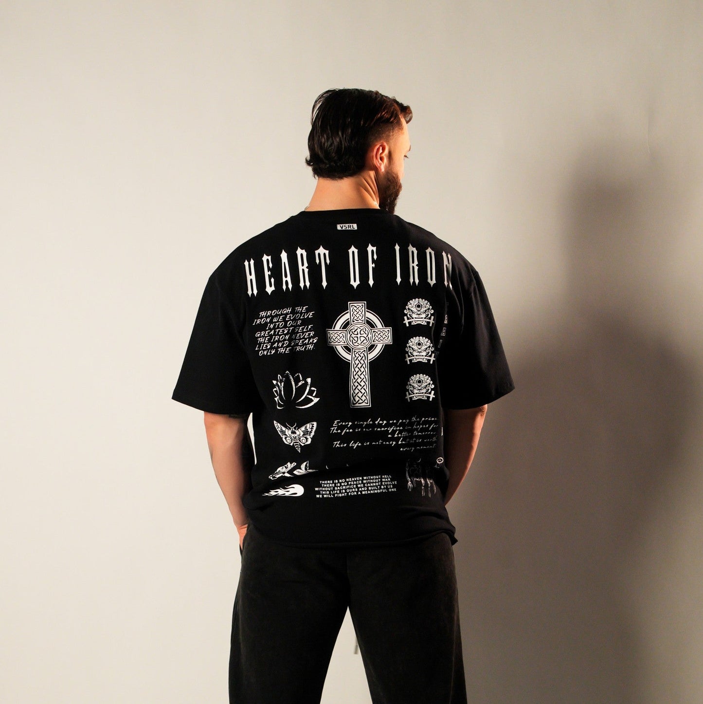 Heart Of Iron (Black) Ultra-Heavy Super Oversized T