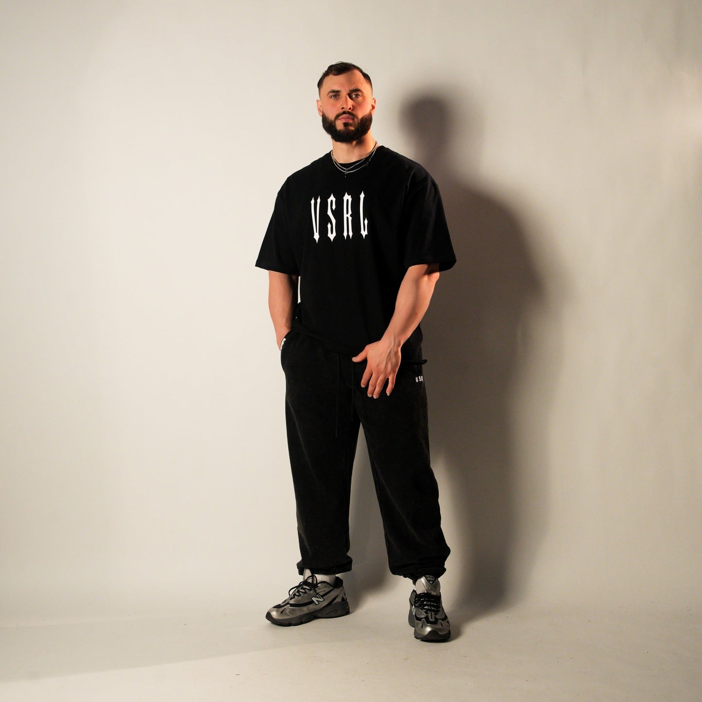 Acid Washed Black Heavyweight Baggy Joggers