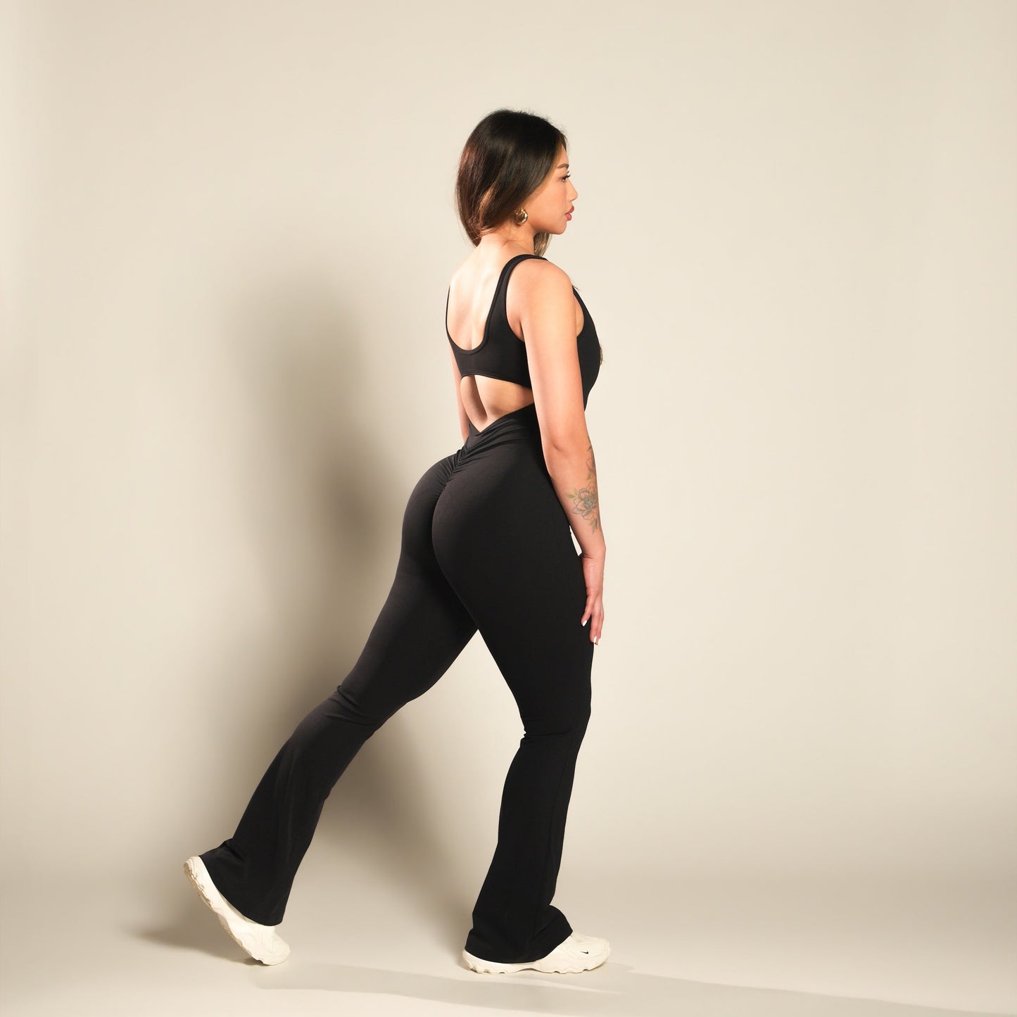 VSRL Hollowback Flared Jumpsuit (Black)