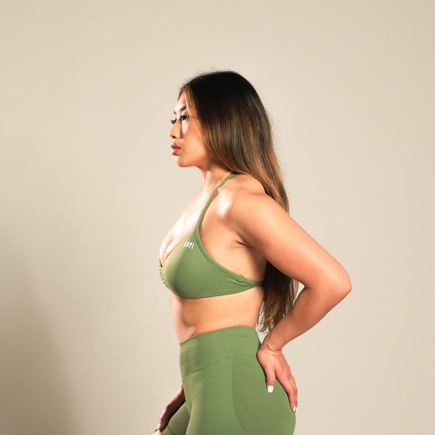 VSRL Halter Minimal Sports Bra (Pistachio Green)