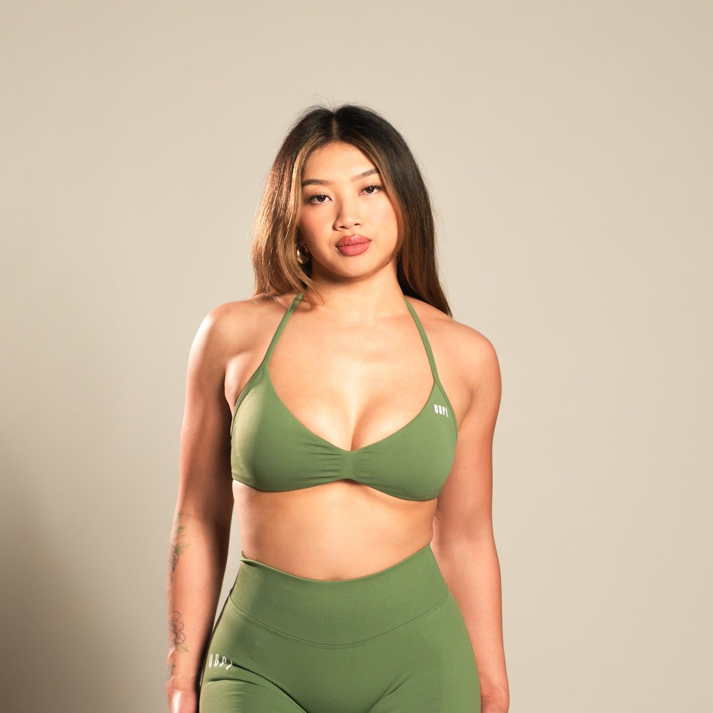 VSRL Halter Minimal Sports Bra (Pistachio Green)