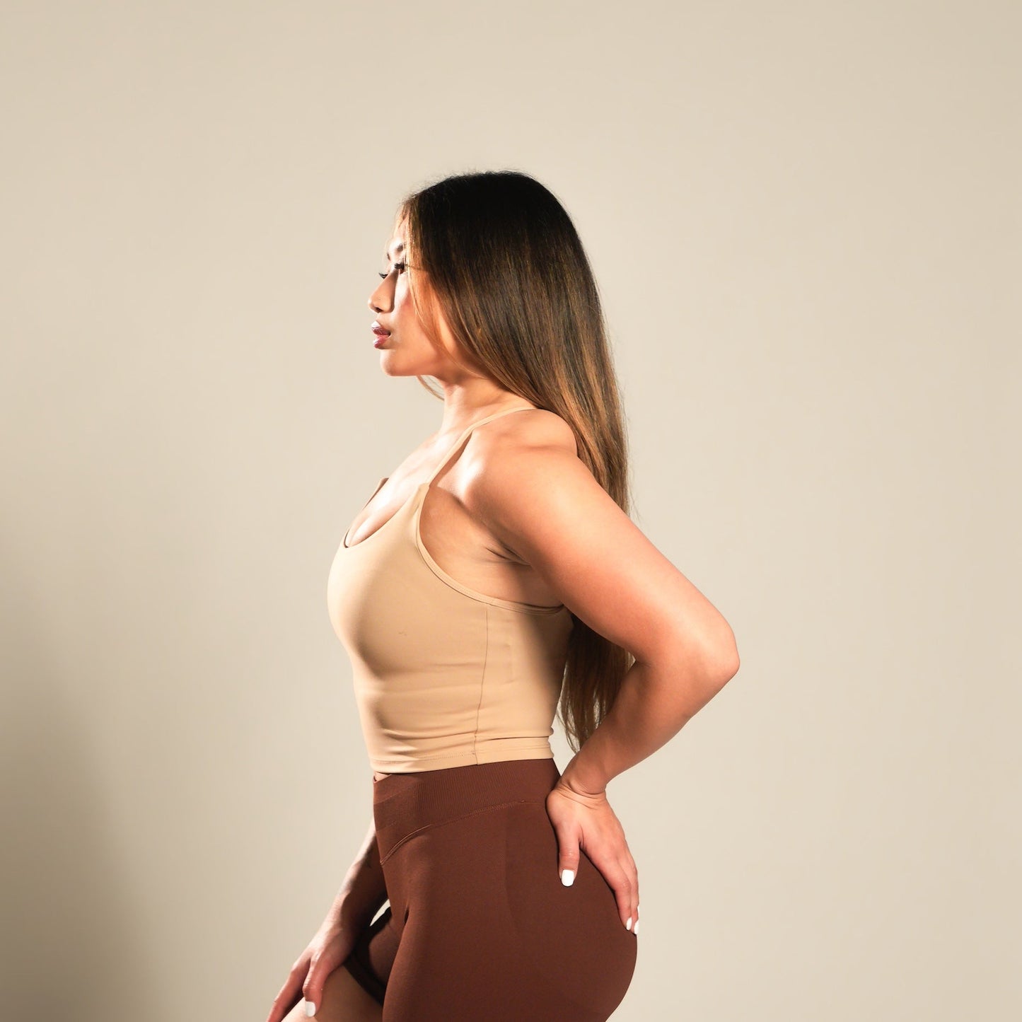 VSRL Strappy Crop Top (Brown)