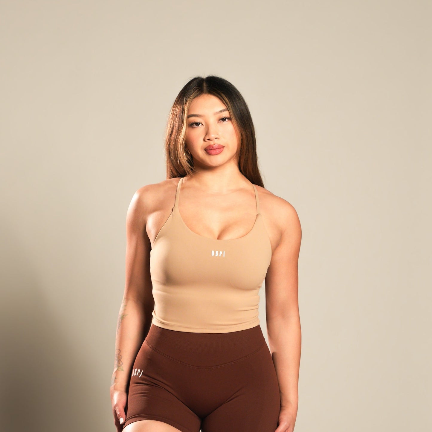 VSRL Strappy Crop Top (Brown)