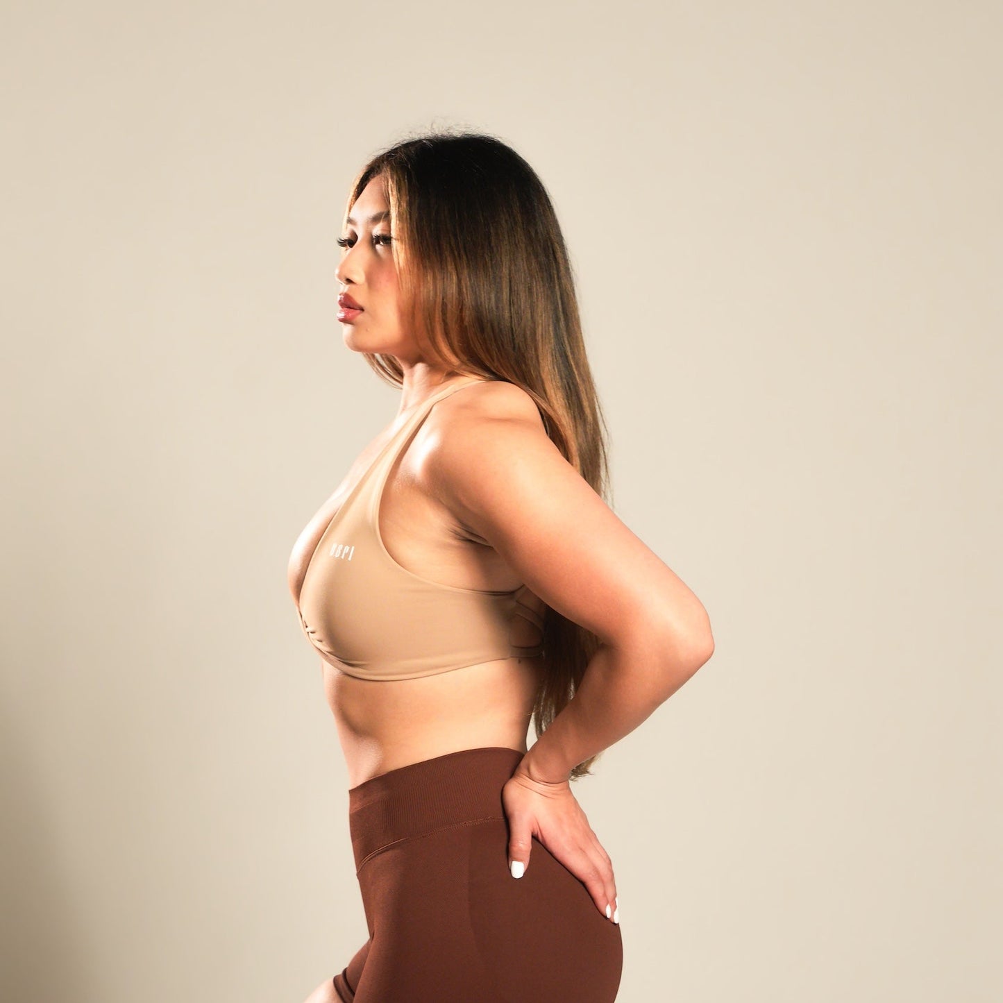 VSRL Low Cut Crossback Sports Bra (Brown)