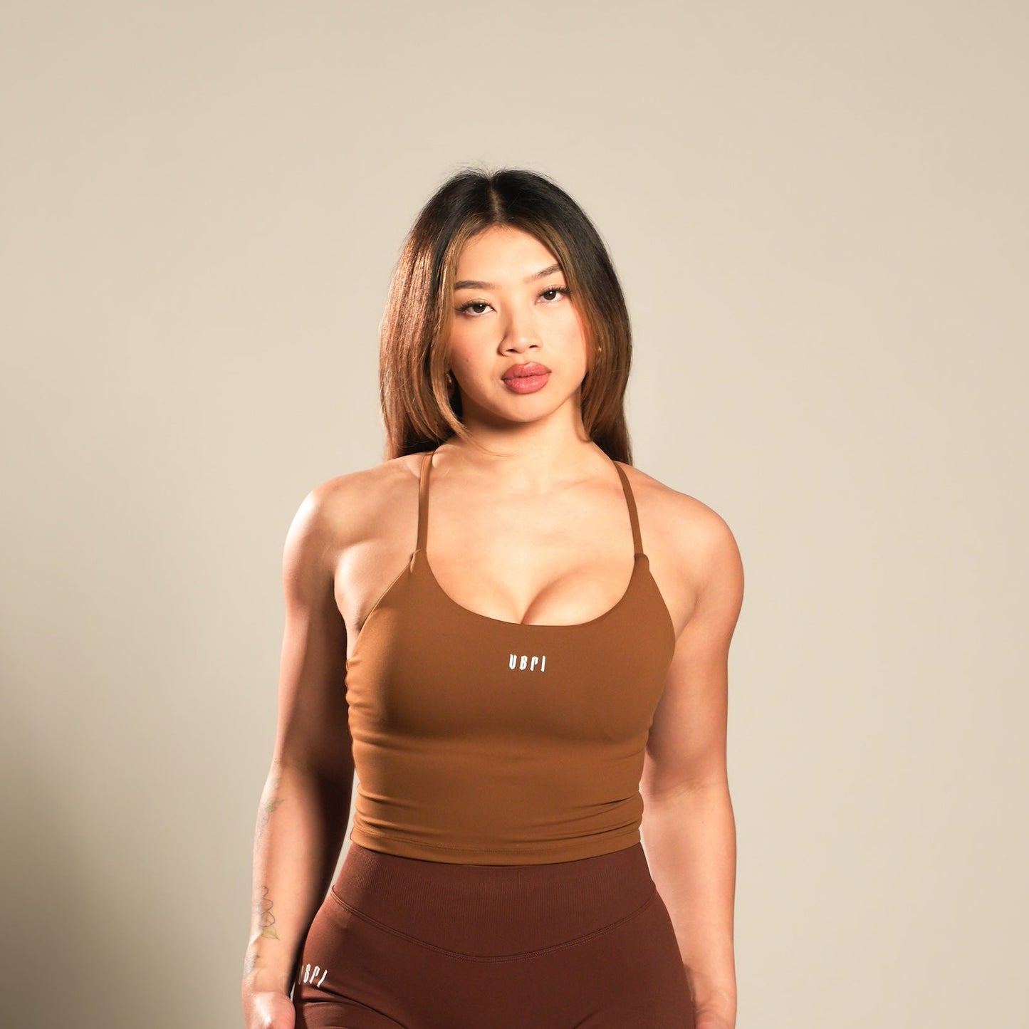VSRL Strappy Crop Top (Coffee)