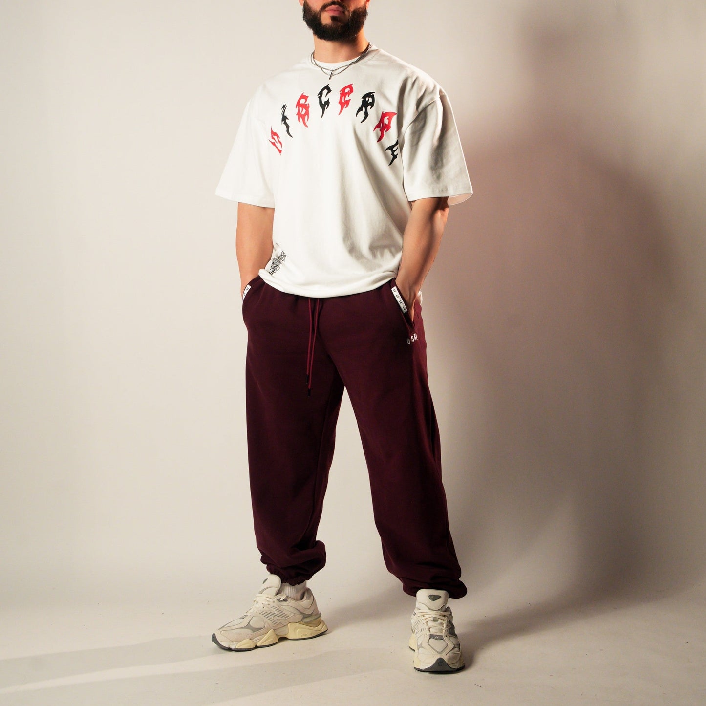 Wine Red Heavyweight Baggy Joggers