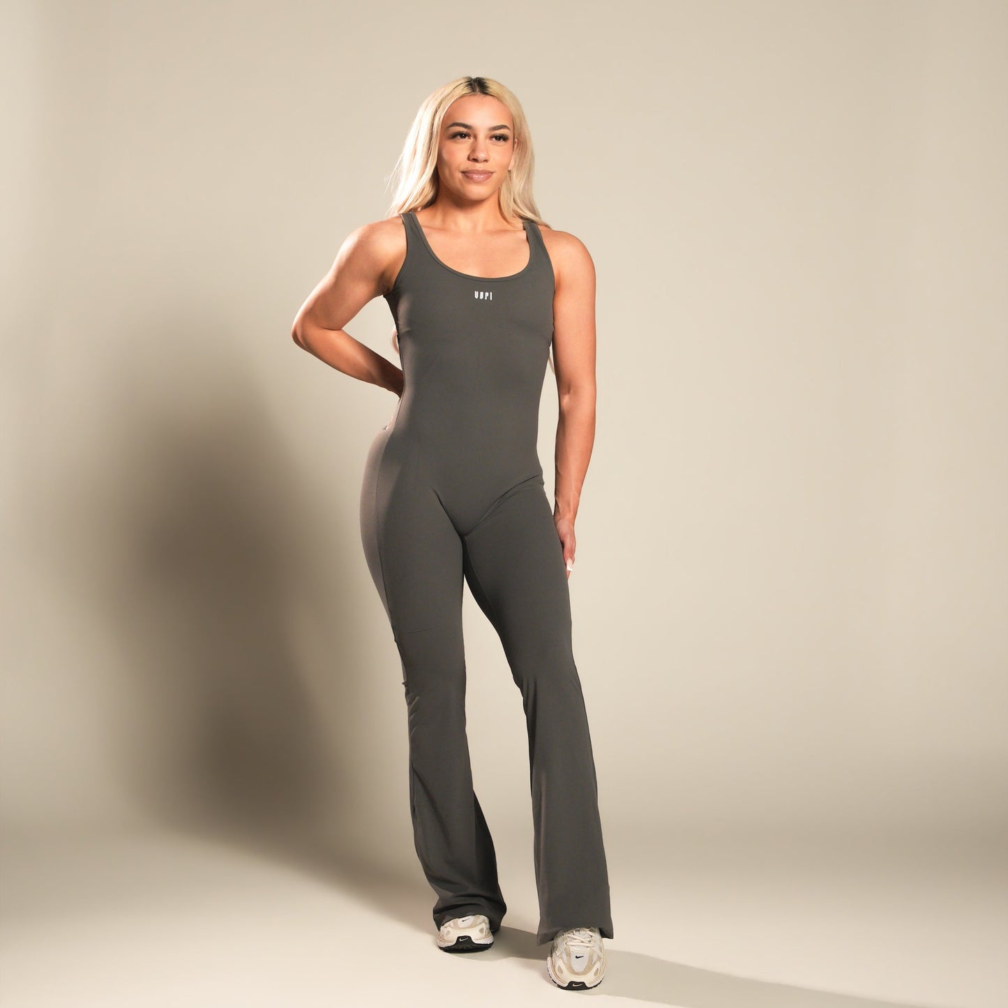 VSRL Hollowback Flared Jumpsuit (Grey)