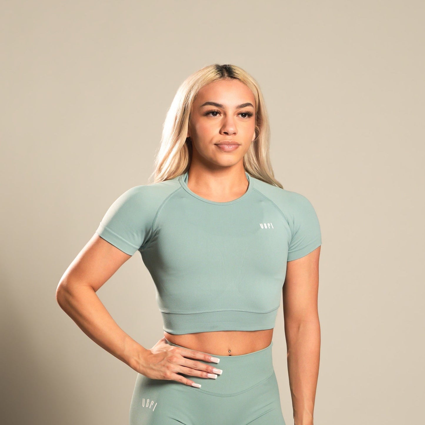 VSRL Active Cropped Short Sleeve T (Dark Green)