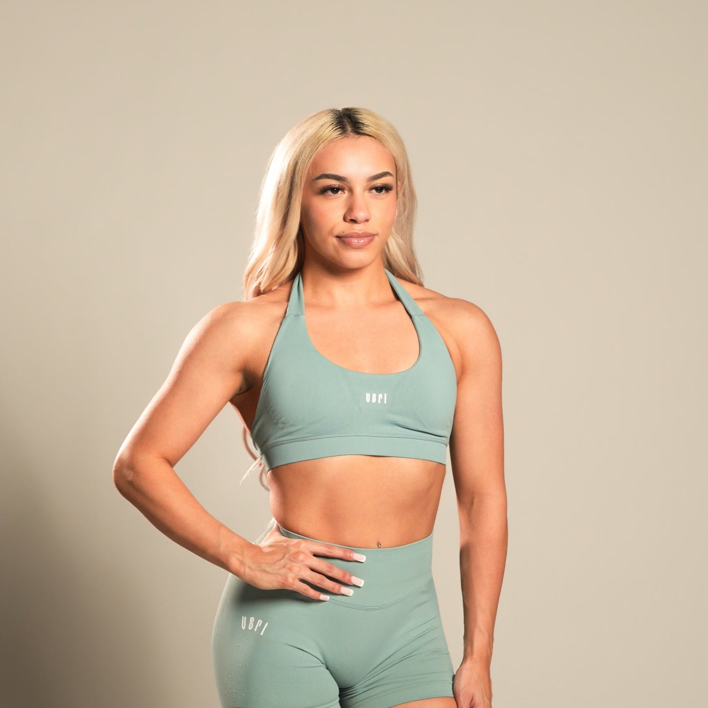 VSRL Halter Sports Bra (Dark Green)
