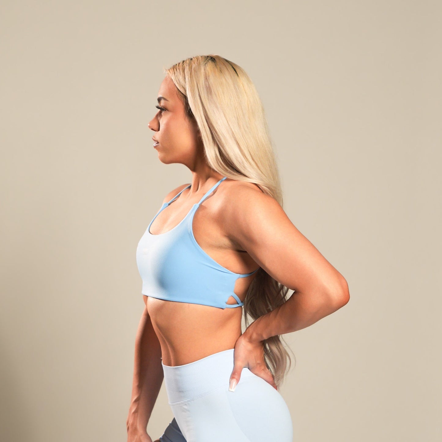 VSRL Curved Crossback Sports Bra (Aqua Blue)