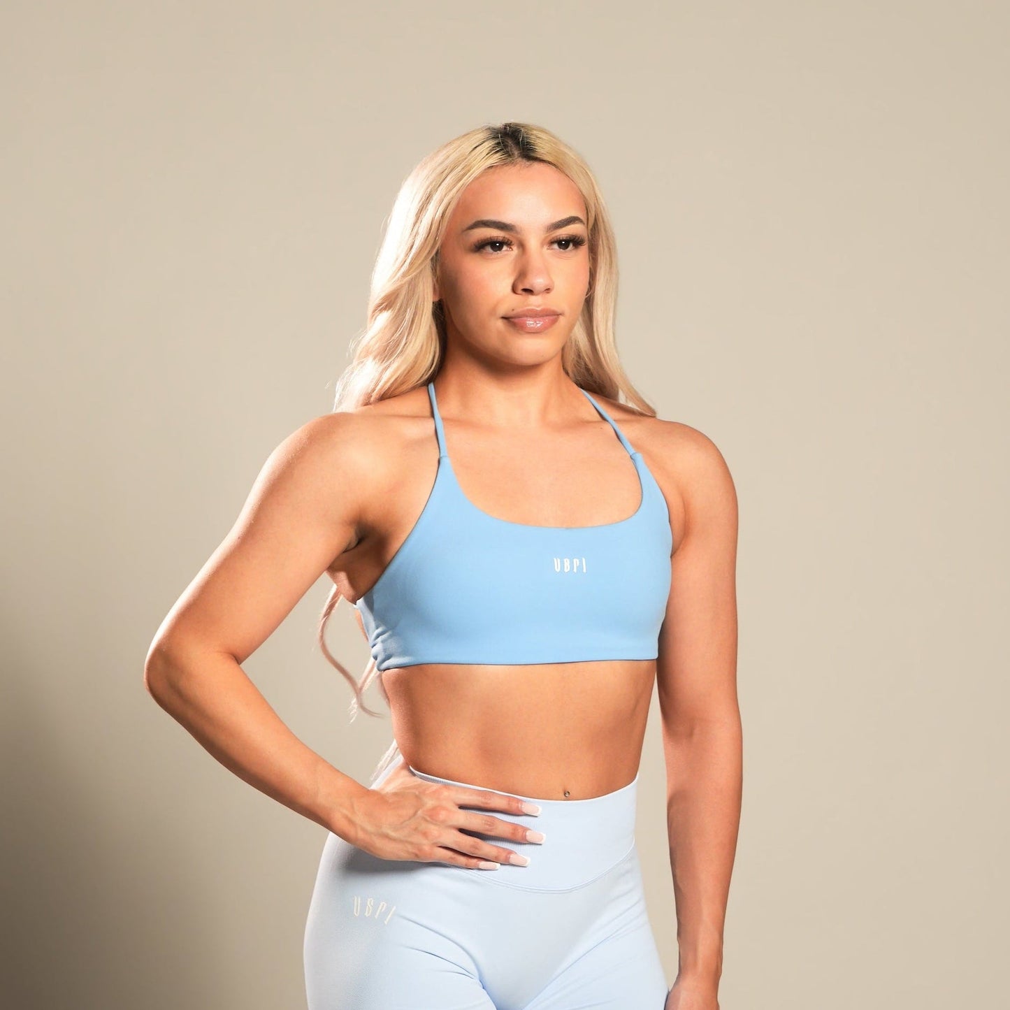 VSRL Curved Crossback Sports Bra (Aqua Blue)