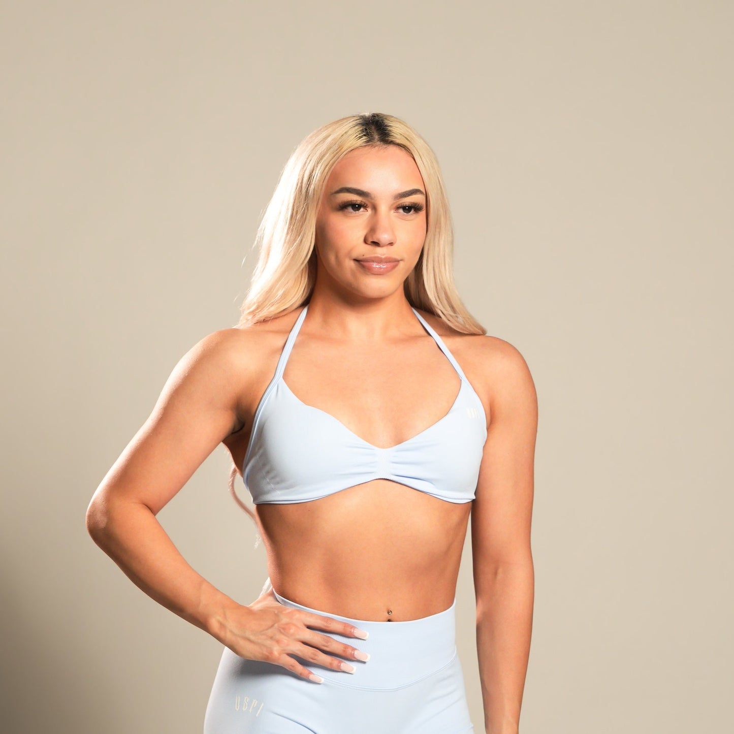 VSRL Halter Minimal Sports Bra (Ice Blue)