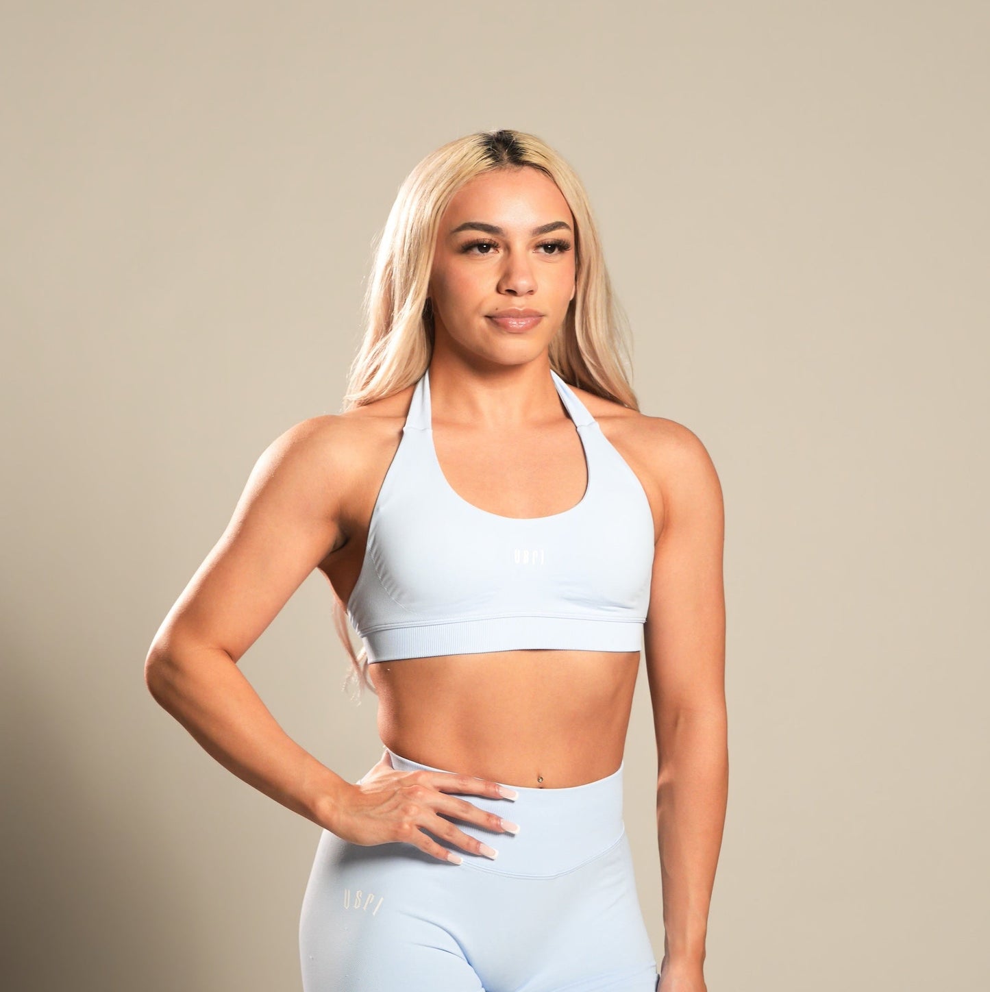 VSRL Halter Sports Bra (Ice Blue)