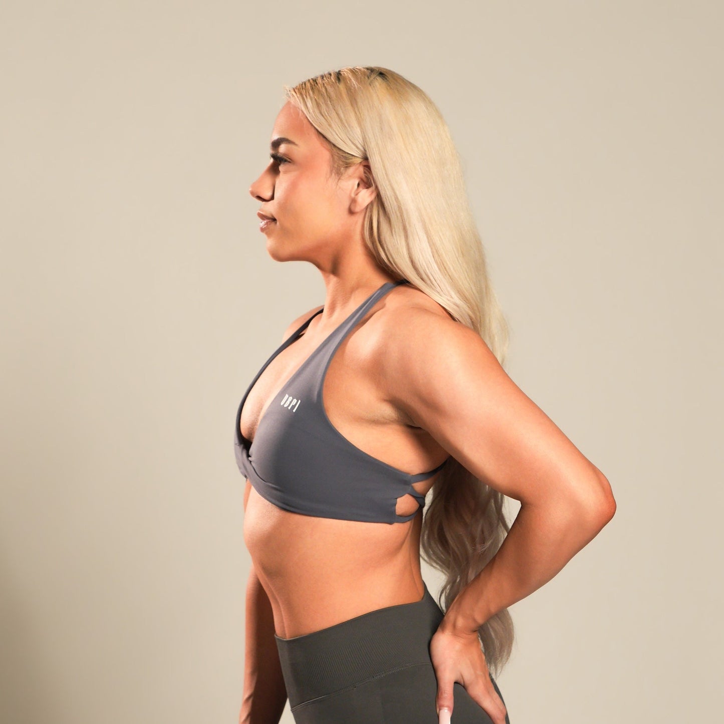 VSRL Low Cut Crossback Sports Bra (Dark Grey)