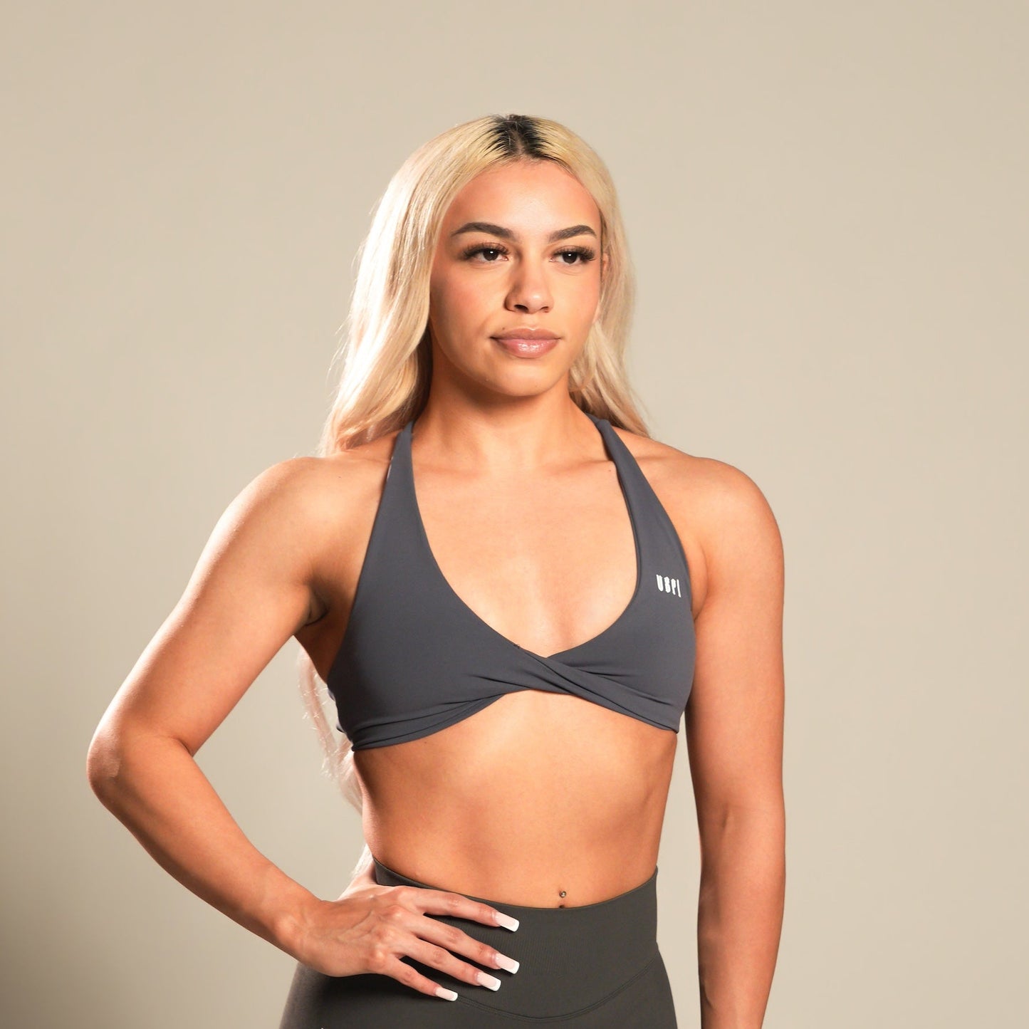 VSRL Low Cut Crossback Sports Bra (Dark Grey)