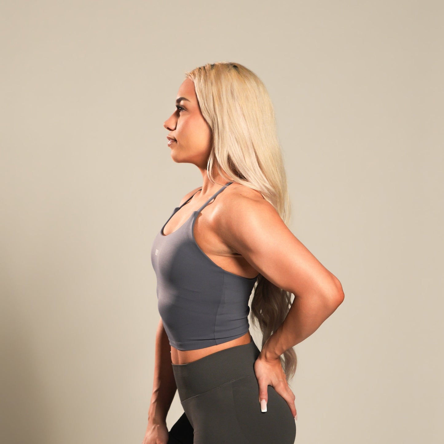 VSRL Strappy Crop Top (Dark Grey)